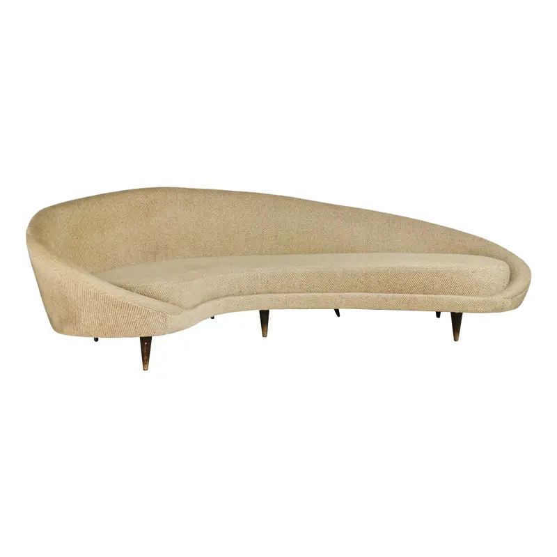 Curved Sofa by Federico Munari, 1950s | Chairish