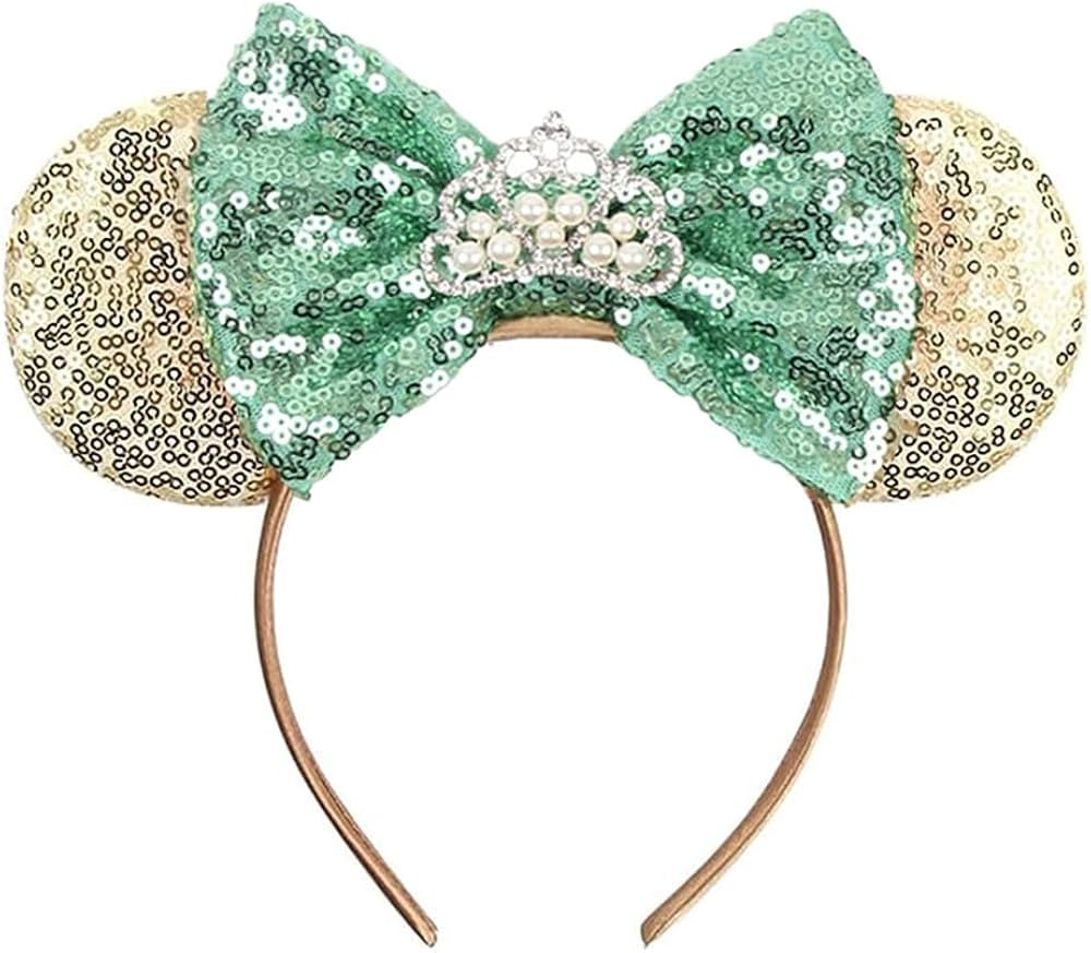 Sequin Minnie Ears Headband, Tiana Rose Gold Mouse Ears, Park ears Princess, Sparkle Silver Blue ... | Amazon (US)