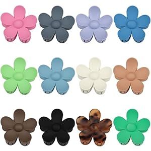 12 PCS Flower Hair Claw Clips Big Jaw Hair Clips for Women Girls 90s Cute Flower Claw Clips 12 Ma... | Amazon (US)