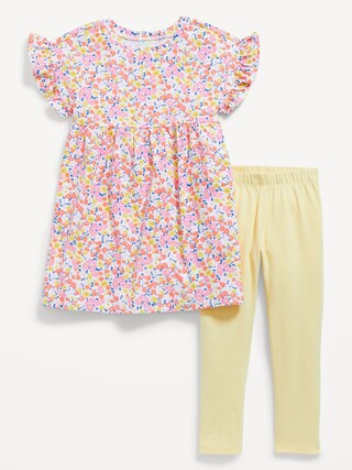 Flutter-Sleeve Dress & Leggings Set for Toddler Girls | Old Navy (US)