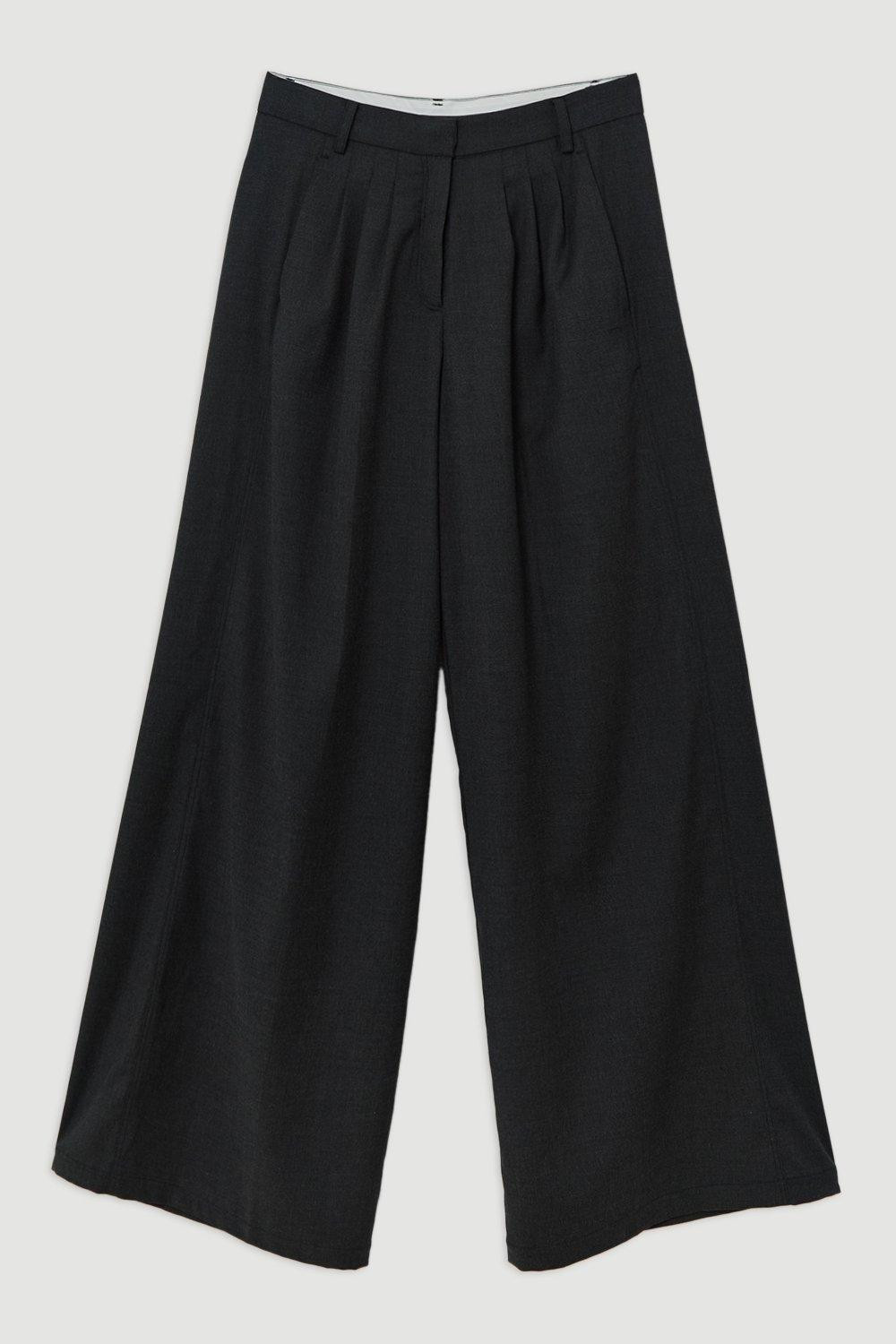 Tailored Wide Leg Darted Trousers | Karen Millen UK + IE + DE + NL