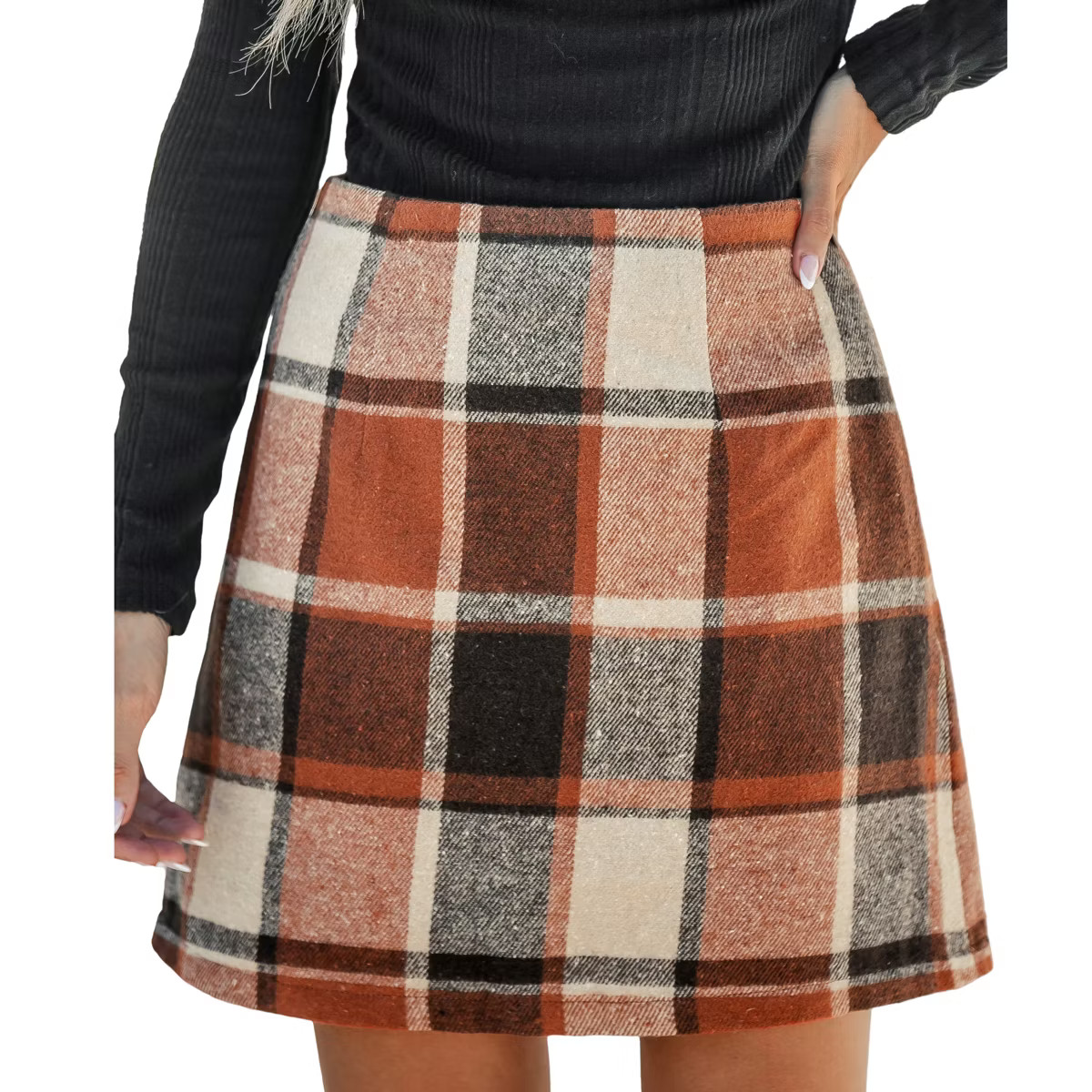 Women's Cozy Plaid Autumnal Hues Mini Skirt -Cupshe | Target