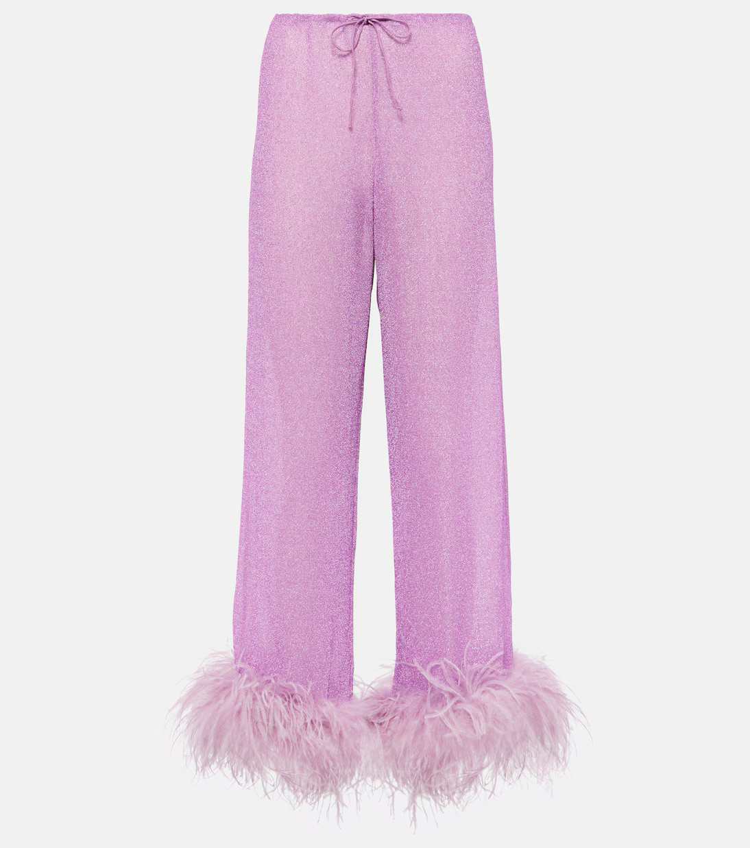 Lumière Plumage feather-trimmed pants | Mytheresa (US/CA)