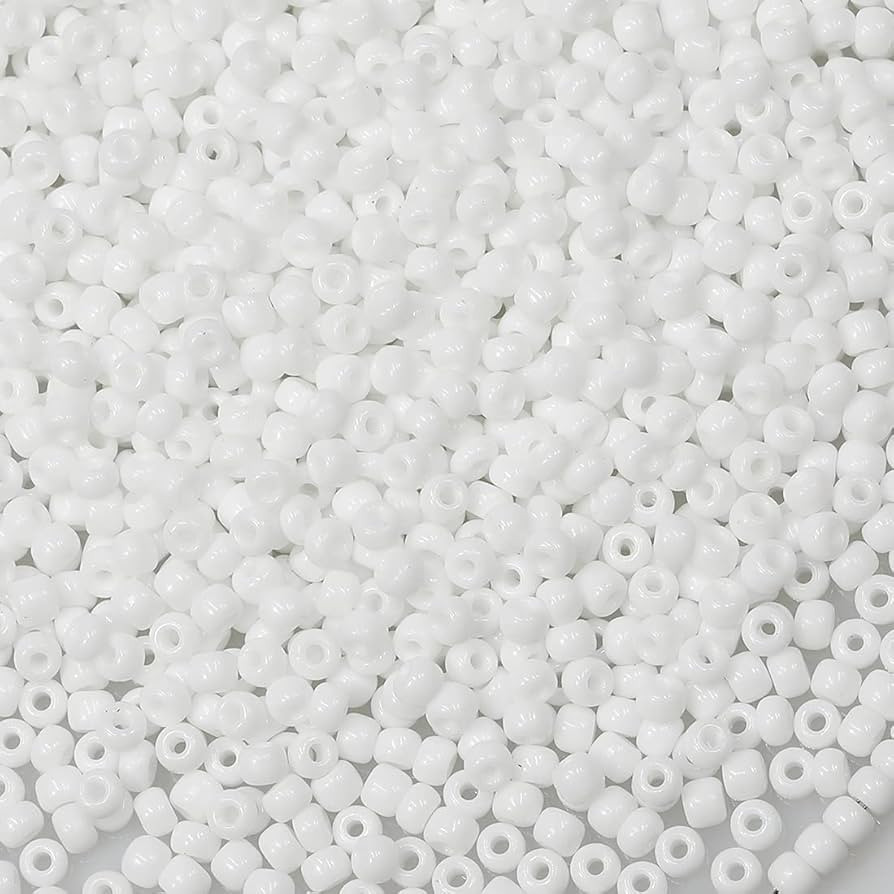 Bala&Fillic Opaque White Color 3mm Seed Beads About 3600pcs/100Grams in Bag, 8/0 Glass Craft Bead... | Amazon (US)