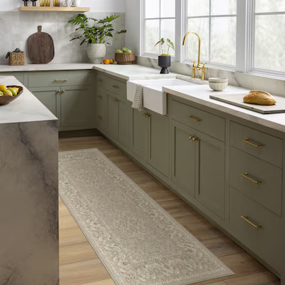 Ruggable Hendesi Heriz 2 x 7 (ft) Flatweave Creme Rectangular Indoor Medallion Persian Machine wa... | Lowe's