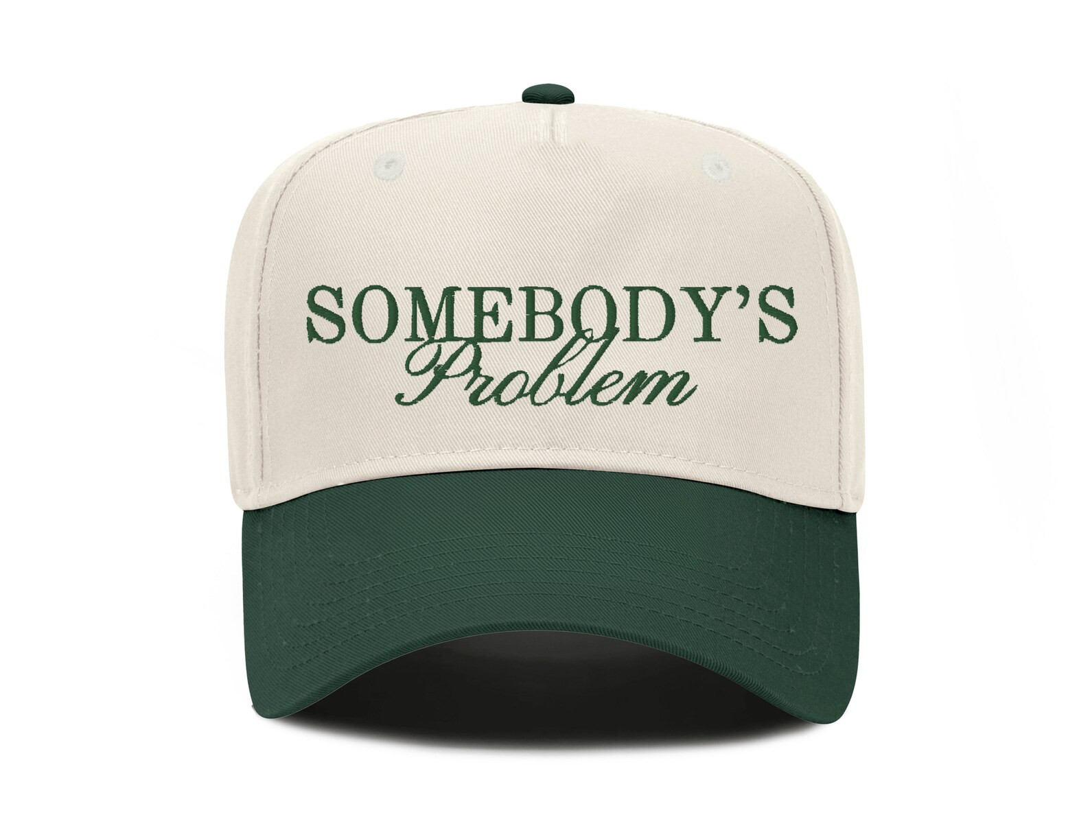 Somebody's Problem Hat Two Tone Hat Green Cowgirl Hat Western Embroidered Trucker Hat for Concert... | Etsy (US)