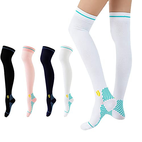 Willing Life Compression Socks for Women Men Over Knee Compression Stockings Best Support for Sports Nurse Travel Running Socks 4 Pack | Amazon (US)