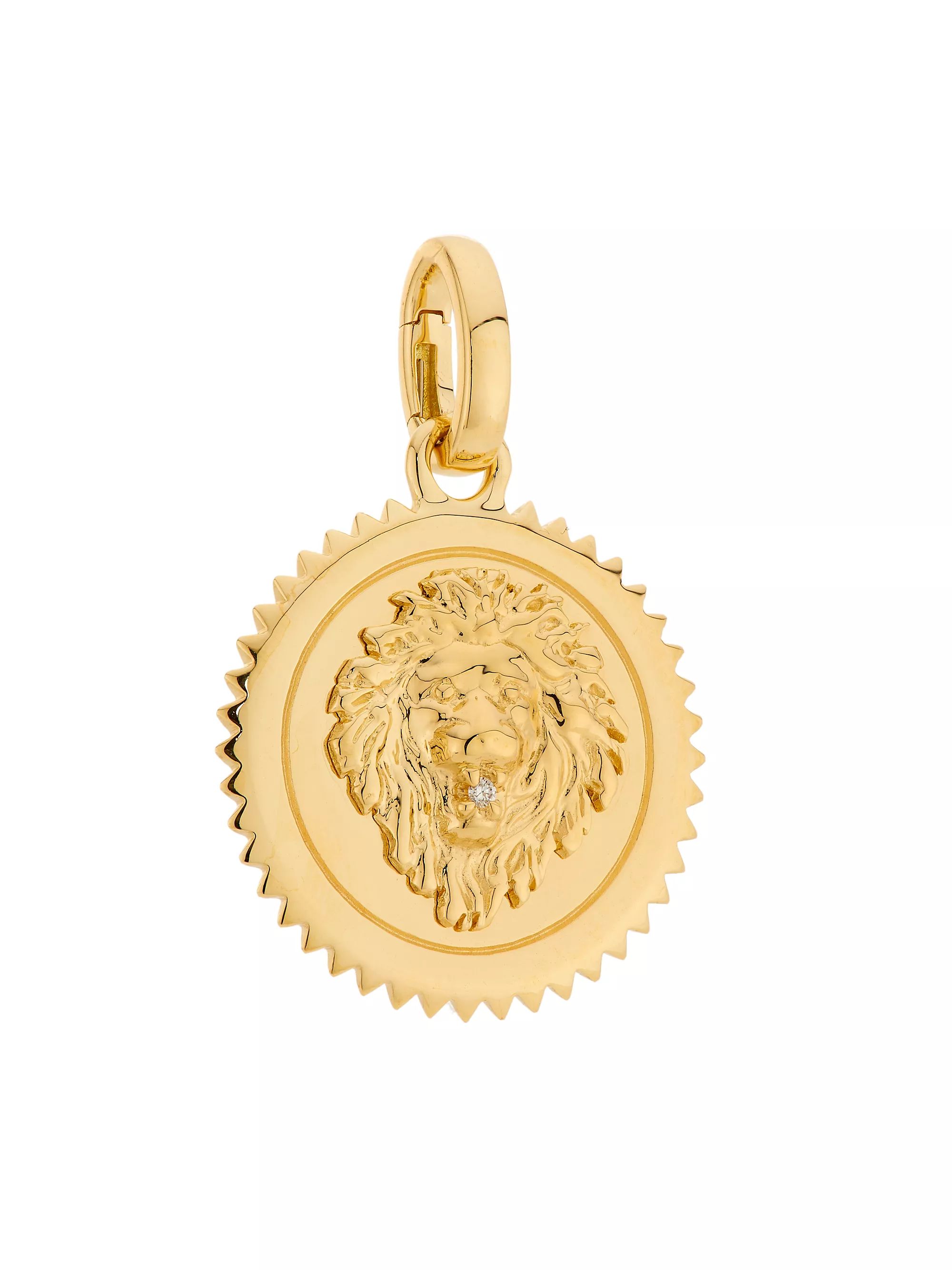 Strength 18K Yellow Gold & 0.008 TCW Diamond Medium Medallion | Saks Fifth Avenue