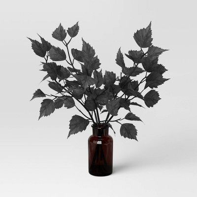 Small Leaves Arrangement Artificial Plant Black - Threshold&#8482; | Target