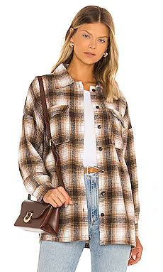 Lovers + Friends Harlow Flannel Shacket in Brown from Revolve.com | Revolve Clothing (Global)