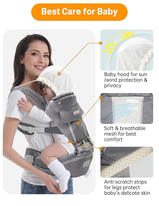 Baby Carrier with Hip Seat, Mumgaroo Baby Carrier Newborn to Toddler All Seasons & All Position H... | Amazon (US)