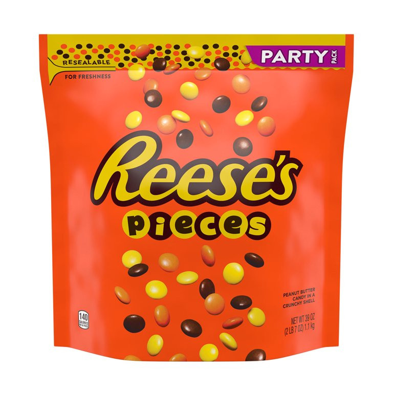 Reese's Pieces Peanut Butter In a Crunchy Shell Candy, Party Pack 39 oz | Walmart (US)