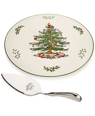 Spode Serveware, Christmas Tree Cake Plate with Metal Server & Reviews - Serveware - Dining - Mac... | Macys (US)