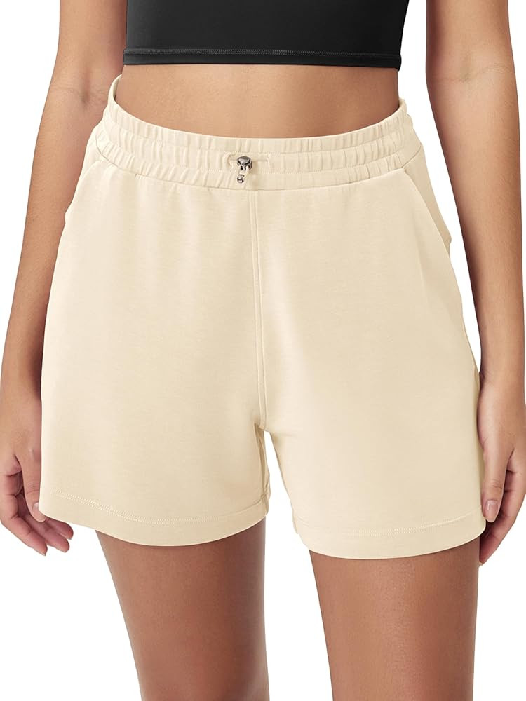 ODODOS Modal Soft Relaxed Shorts for Women Adjustable Shockcord High Waist Casual Shorts with Poc... | Amazon (US)