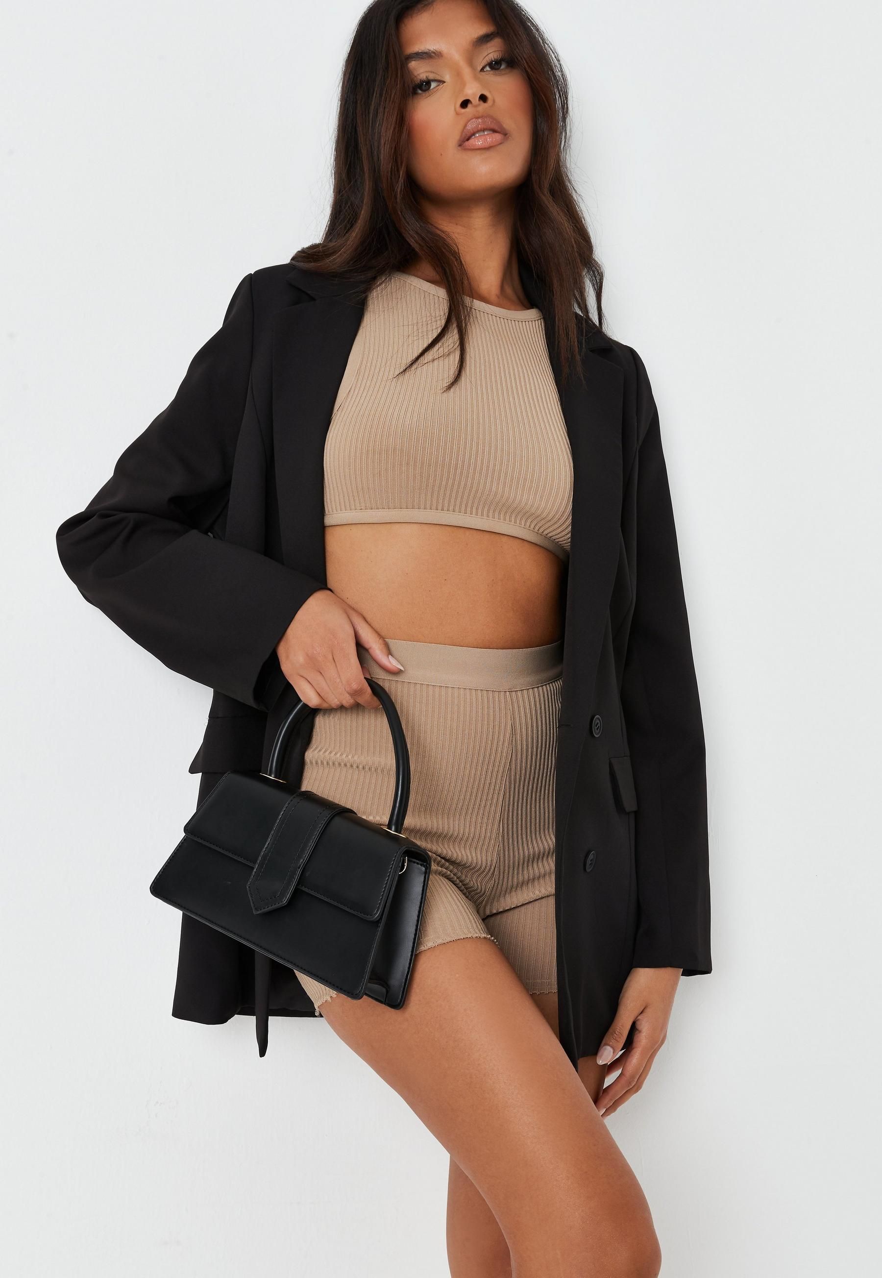 Missguided - Black Faux Leather Top Handle Bag | Missguided (US & CA)