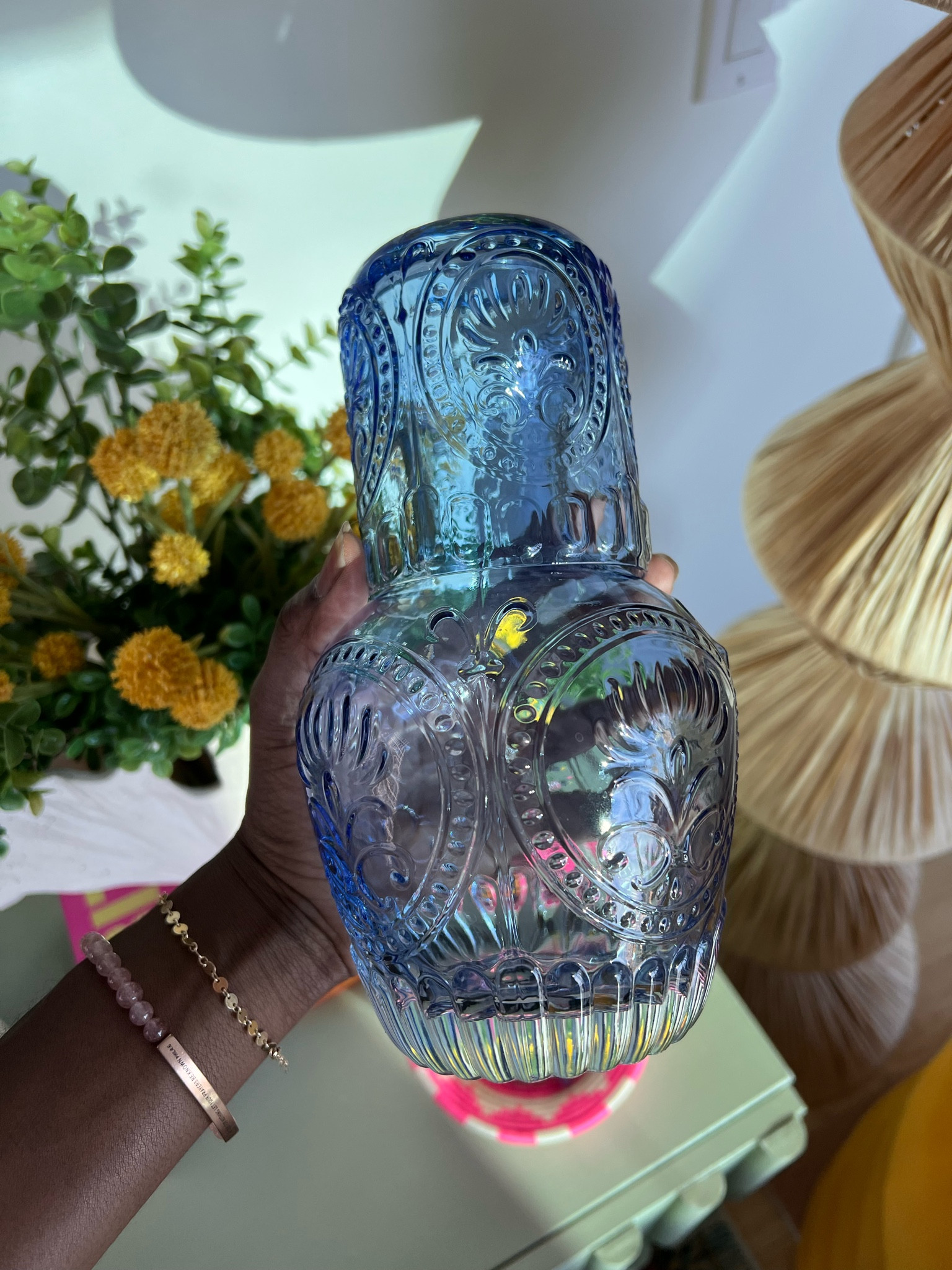 Hosted my mom friend over the weekend and bought this carafe for her to drink from throughout the night when she needed to pump. It’s great quality, with a top used as a cup, dishwasher safe and sophisticated. 

Comes in 3 colors  

#LTKHome #LTKFindsUnder100