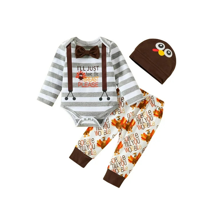Newborn Baby Boy Cotton Top Bodysuit Romper Pants Leggings Hat Outfit Clothes | Walmart (US)