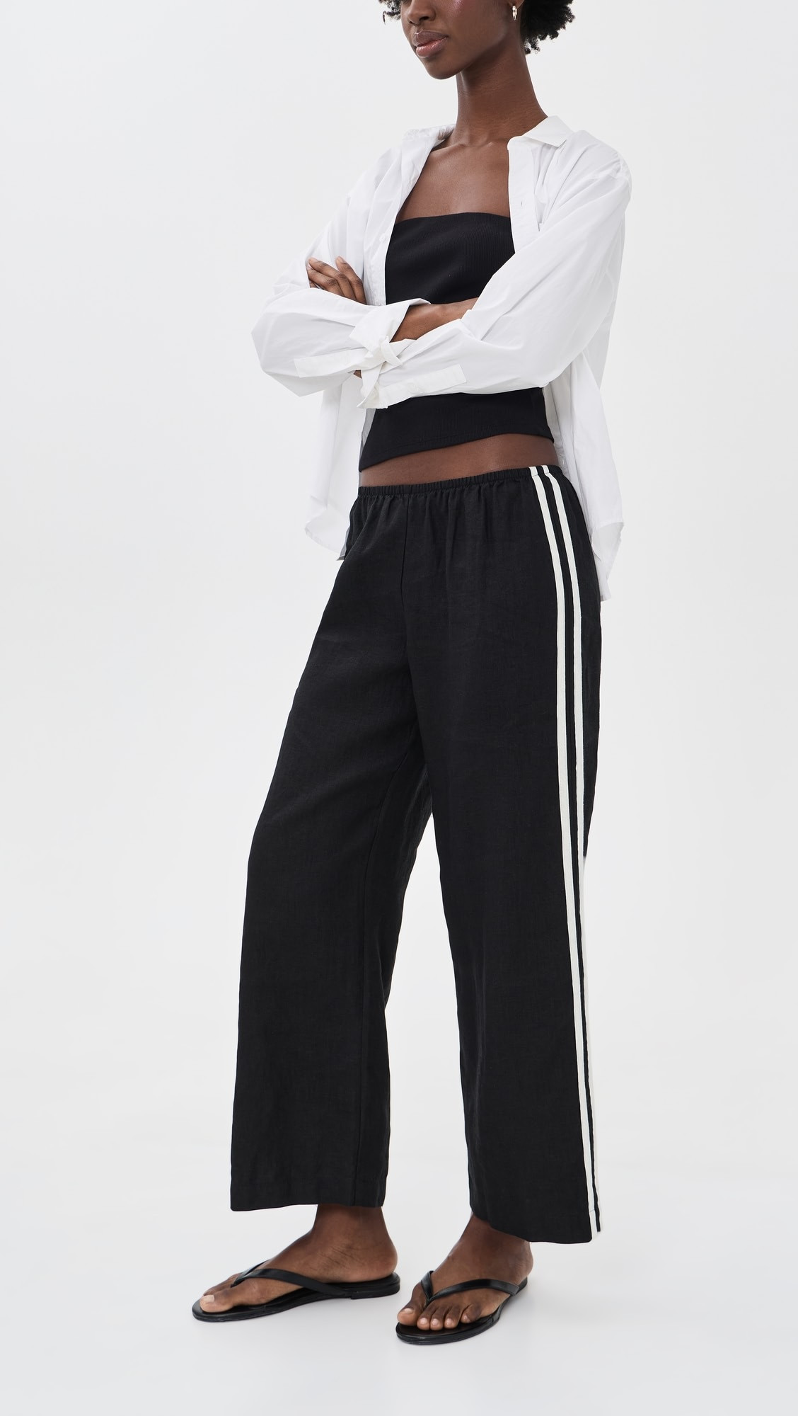 The Linen Crop Racer Stripe Pants | Shopbop