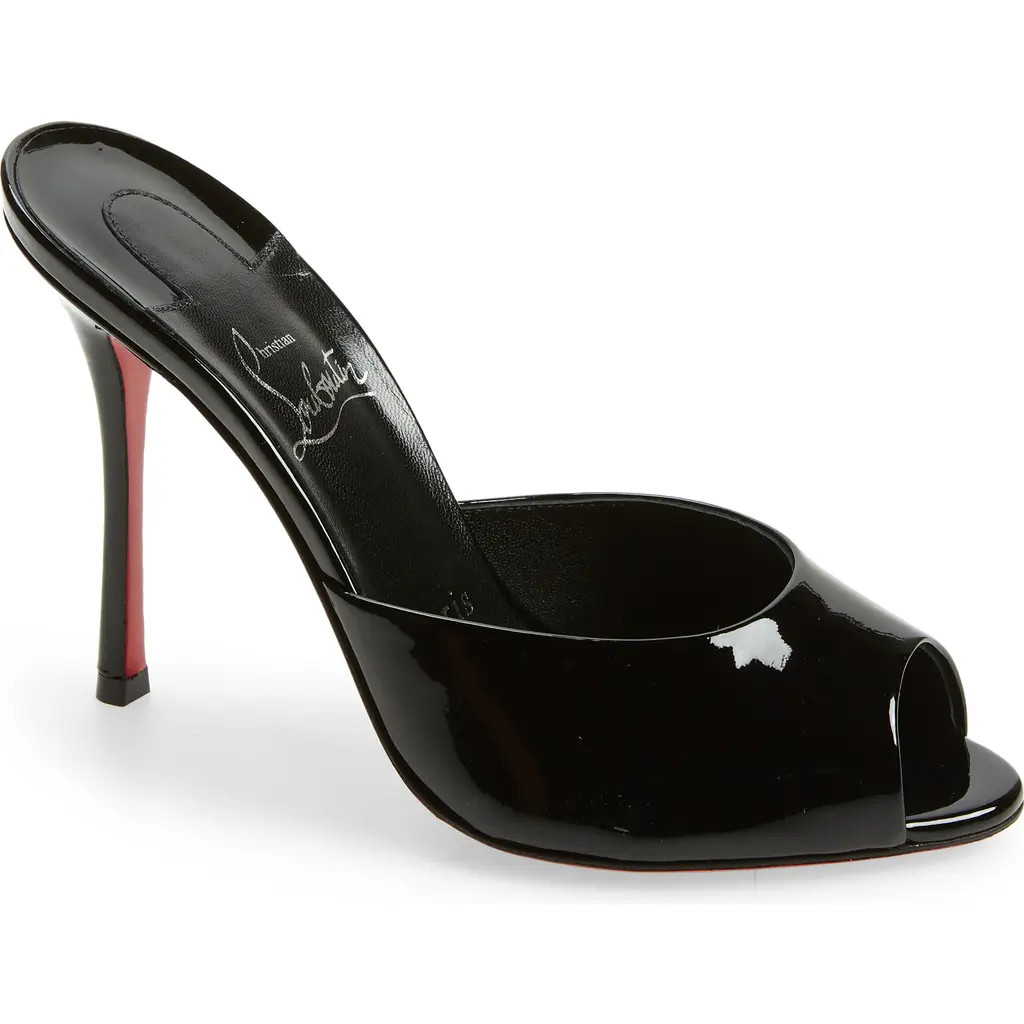 Christian Louboutin Me Dolly Peep Toe Slide Sandal in Black at Nordstrom, Size 7.5Us | Nordstrom