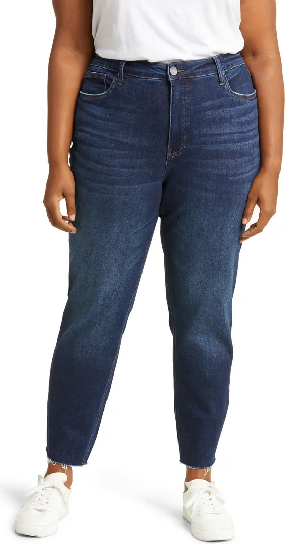 Rachael Fab Ab Raw Hem High Waist Mom Jeans | Nordstrom