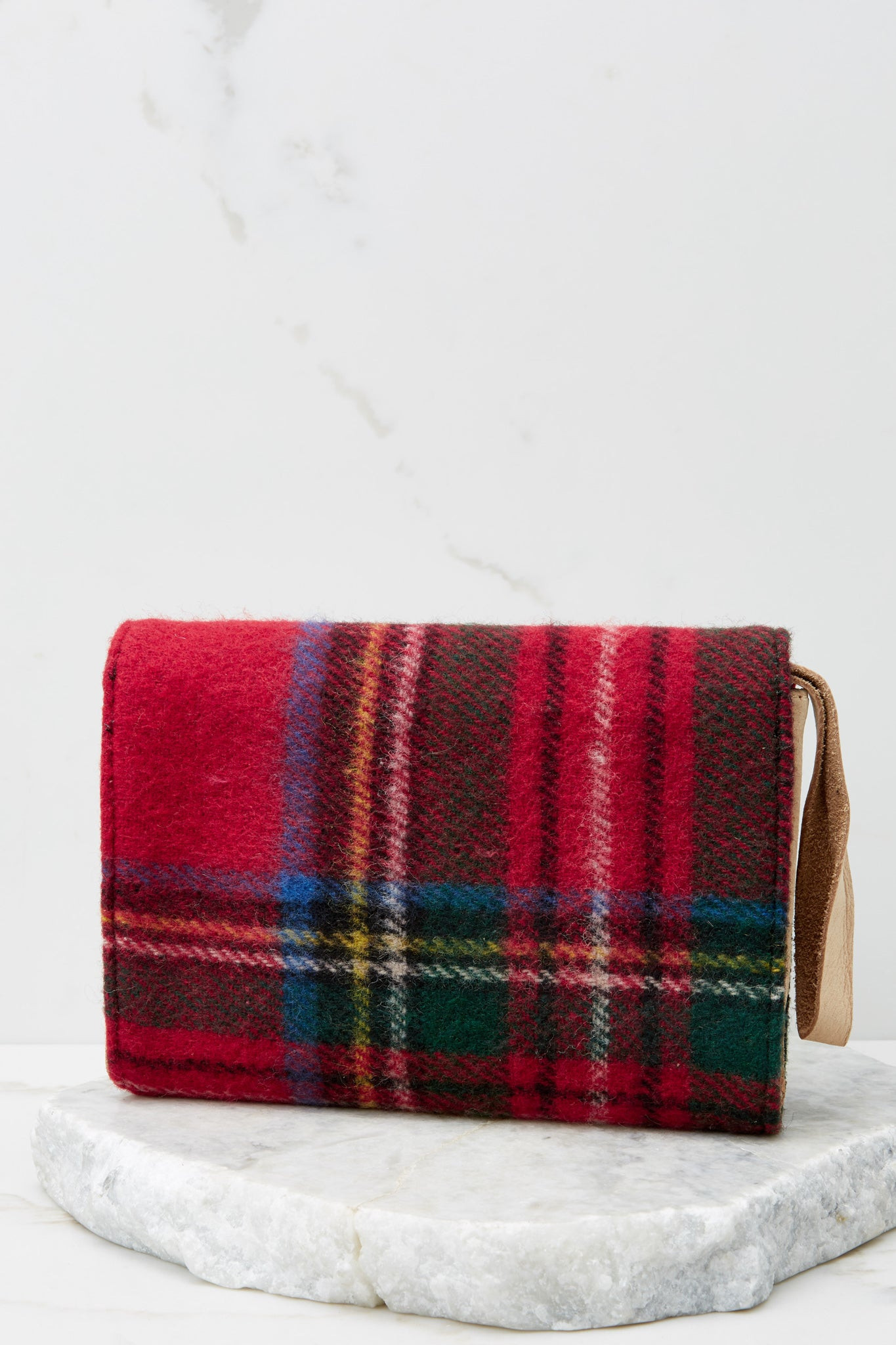 Laurel Royal Stewart Tartan Wool Clutch | Red Dress 