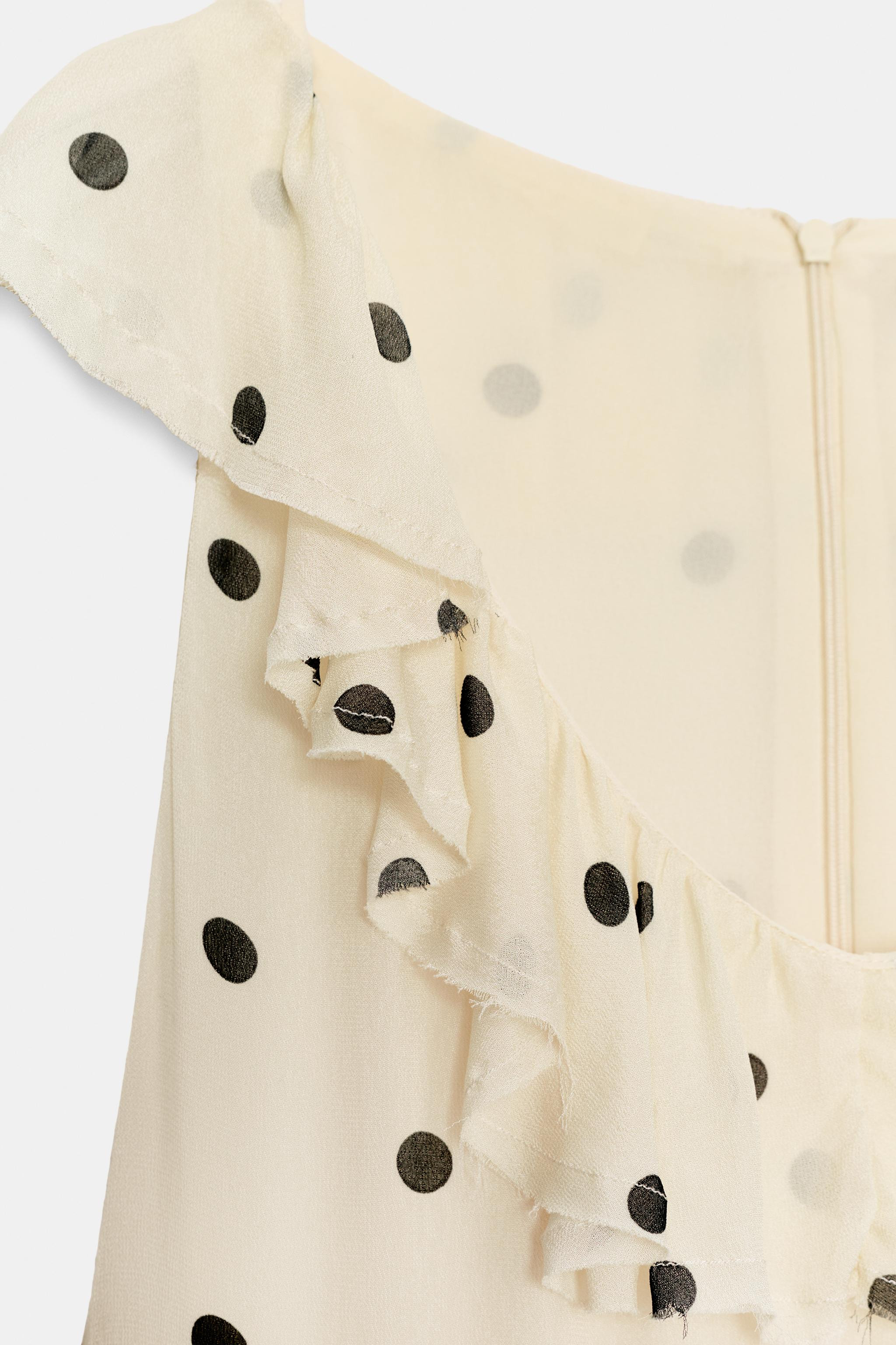 ASYMMETRICAL POLKA DOT DRESS | Zara US