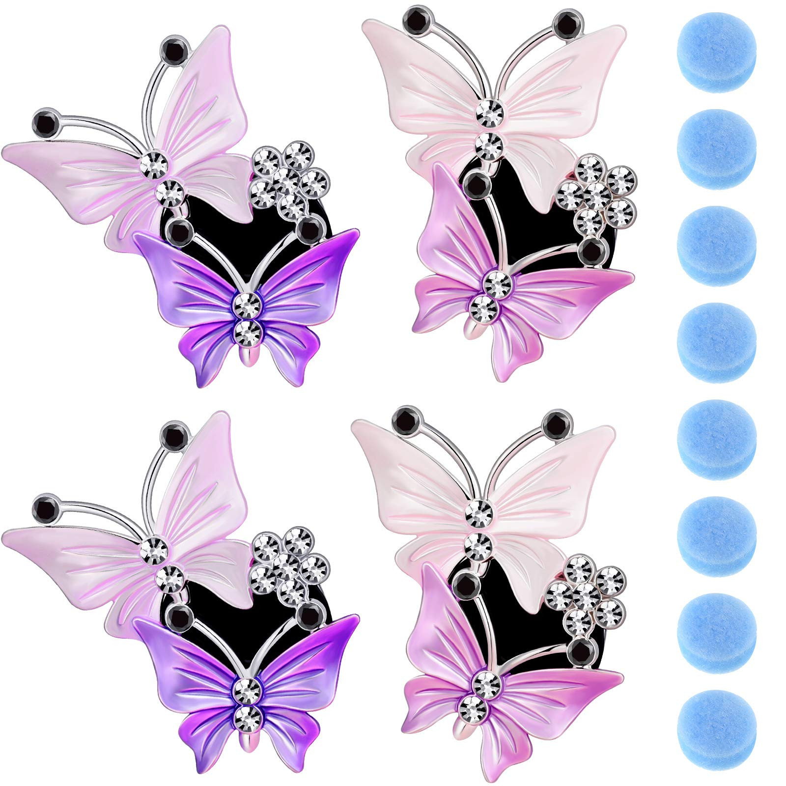 4 Pieces Car Aromatherapy Vent Clips Dual Butterfly Car Air Vent Freshener Perfume Clip Aroma Dif... | Amazon (US)