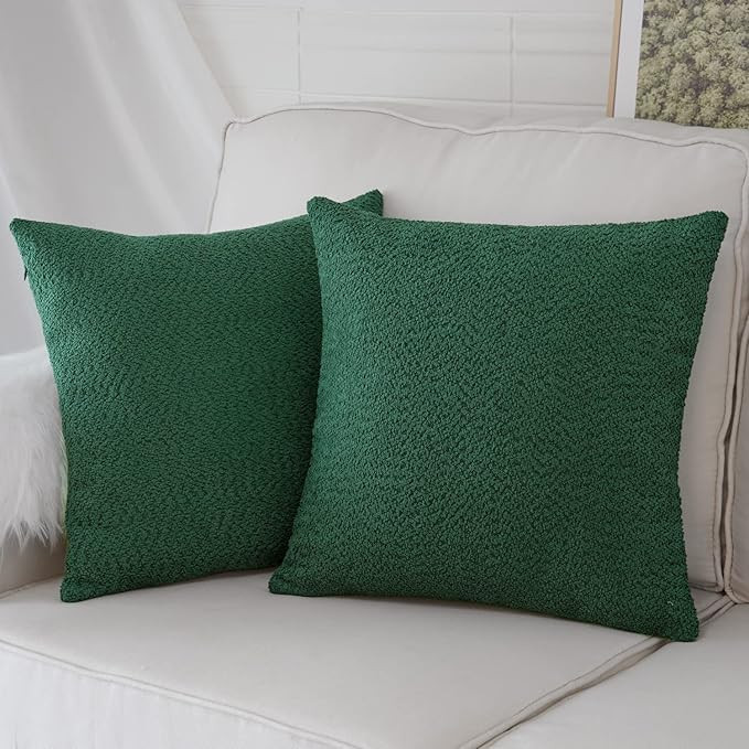Artcest Set of 2 Decorative Boucle Like Square Throw Pillow Covers, Glamorous Comfy Elegant Textu... | Amazon (US)