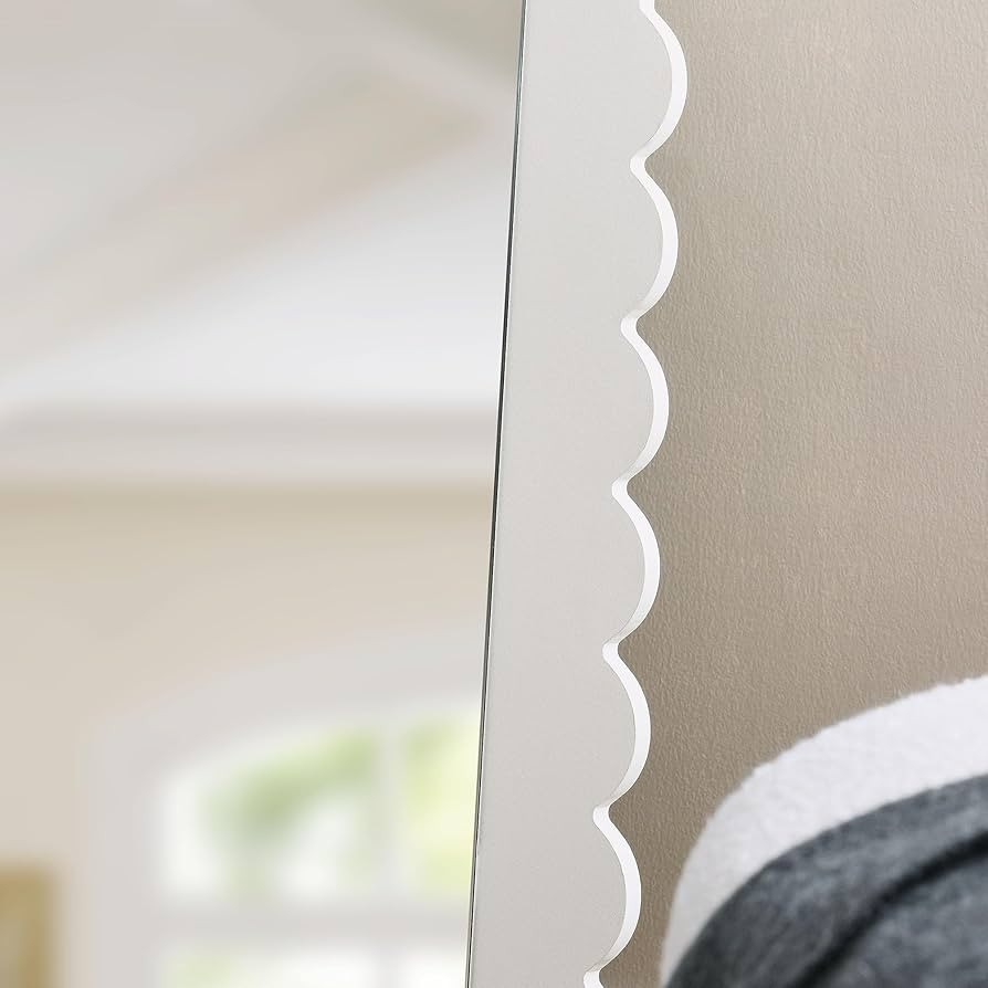 Modway Emmeline Scalloped Full-Length Mirror in White | Amazon (US)