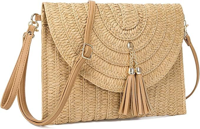 YIKOEE Straw Bag for Women Summer Beach Purse Woven Bag With Tassels | Amazon (US)