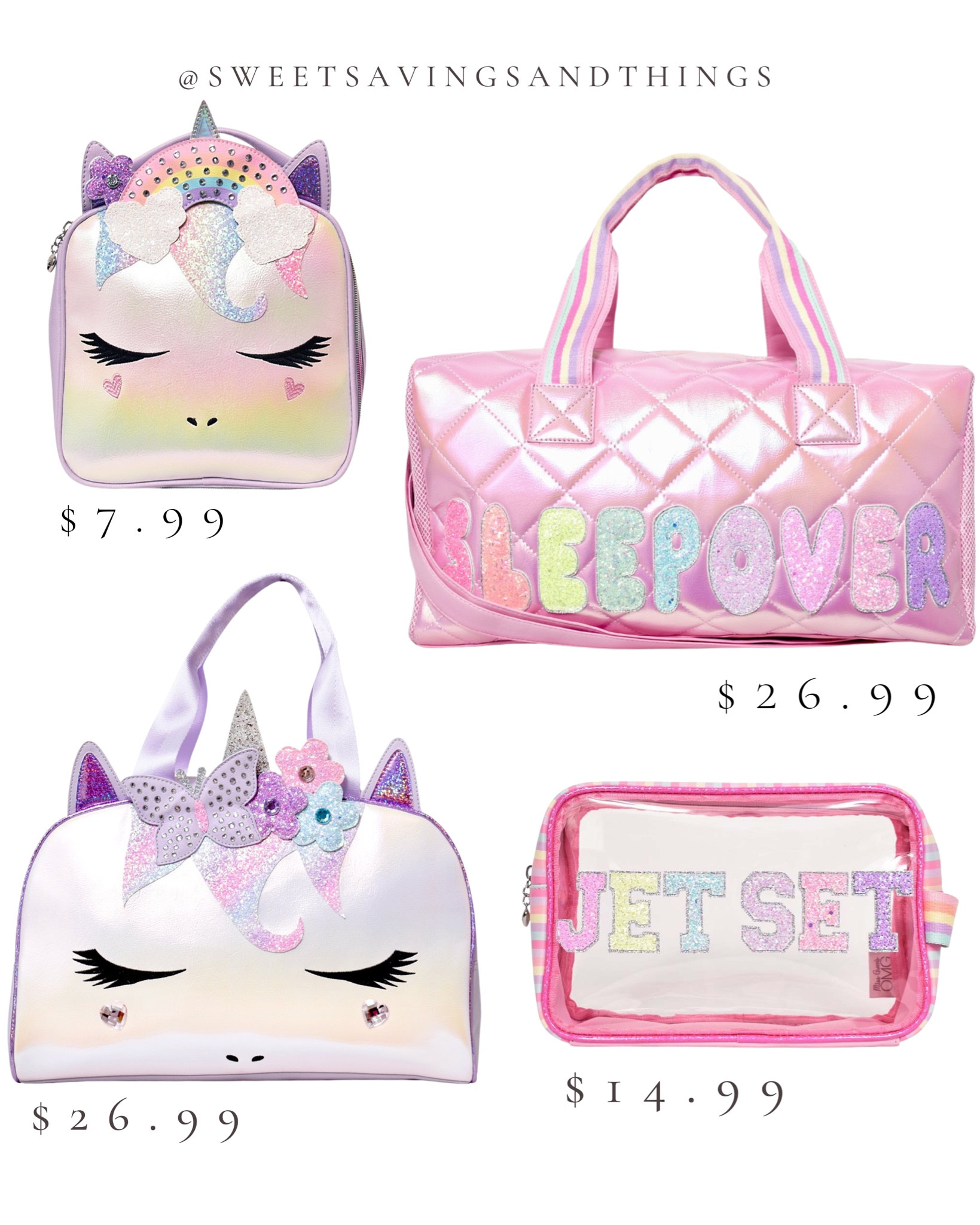 Cotton Candy Gwen Butterfly Flower Crown Unicorn Lunch Bag OMG Accessories