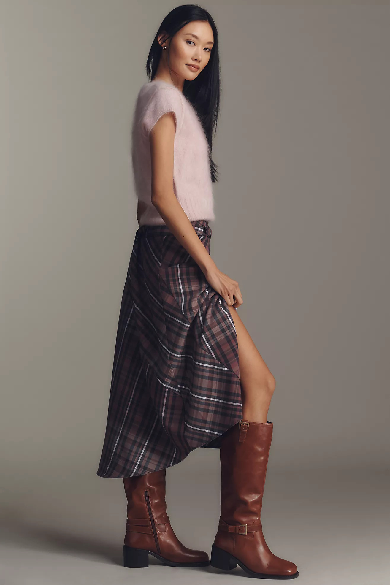 Maeve Mod Buckle Block-Heel Boots | Anthropologie (US)