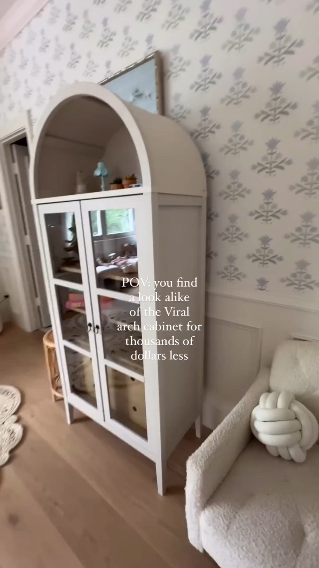 That viral arch cabinet… but make it budget-friendly 😍✨ Found the look for less on Amazon and it’s just as chic! Perfect for styling books, baskets, or pretty little things. Linking it for you before it sells out! #AmazonHome #LTKhome #DupeFind