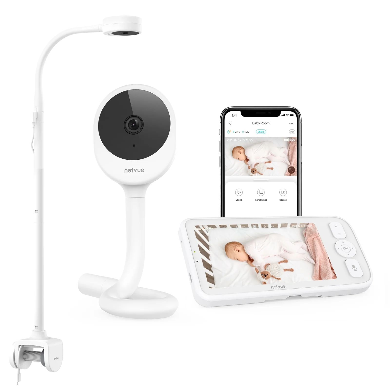 Baby Monitor with Camera and Audio, Netvue Peekababy 1080P HD 5" Video Monitors Security Cameras | Walmart (US)