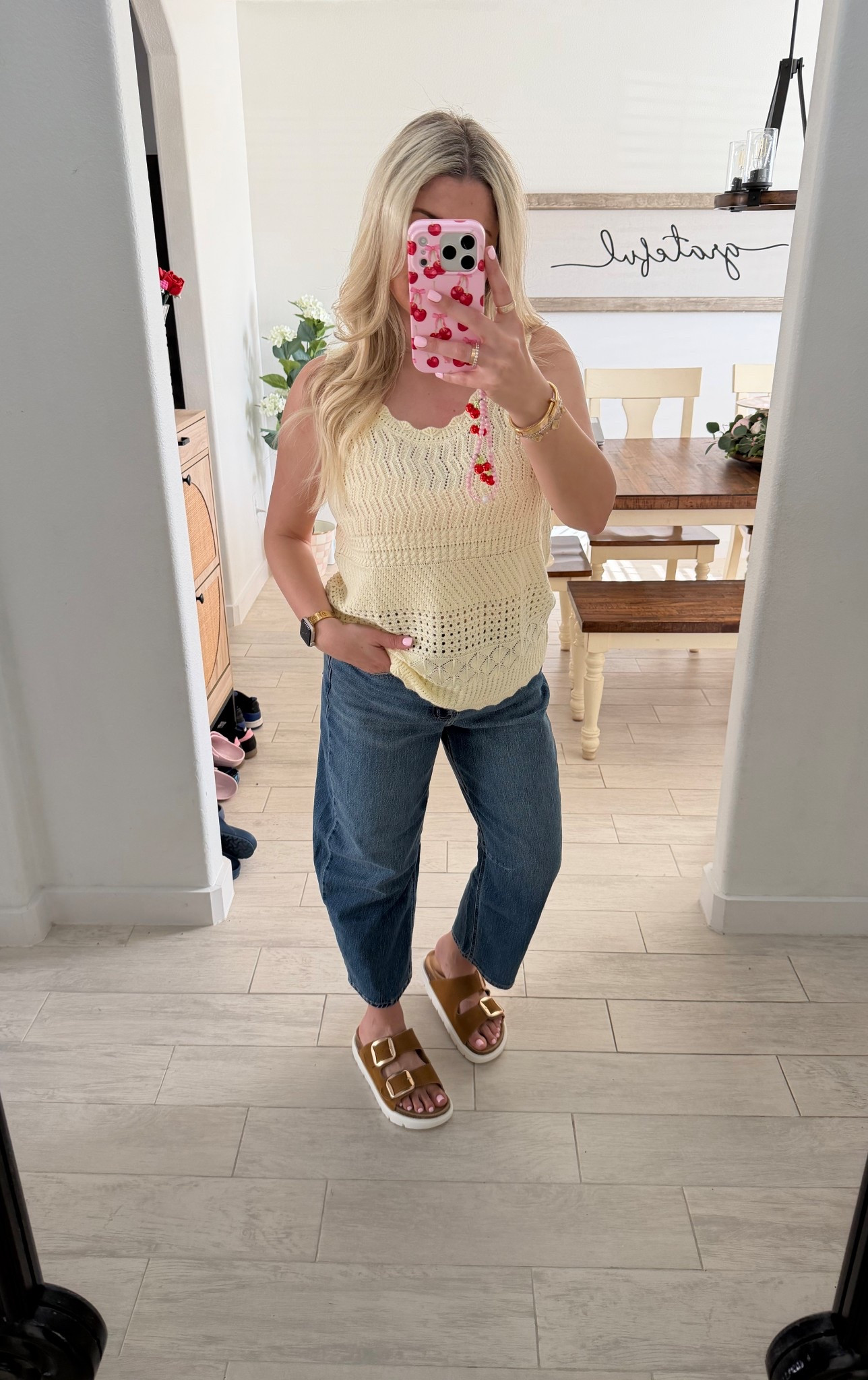 Spring outfit 
Tank small
Barrel Jeans 27 short
Sandals tts

#LTKSaleAlert #LTKootd