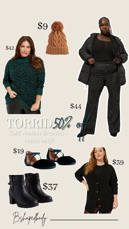 Torrid - online only 50% off cold weather favorites!
Shop these and more 

#LTKHolidaySale #LTKplussize #LTKSeasonal