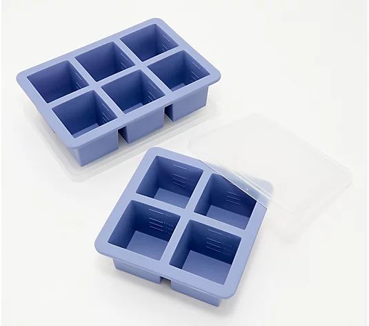 W&P 2-Piece Silicone Cup Cube Freezer Trays w/ Lids - QVC.com | QVC