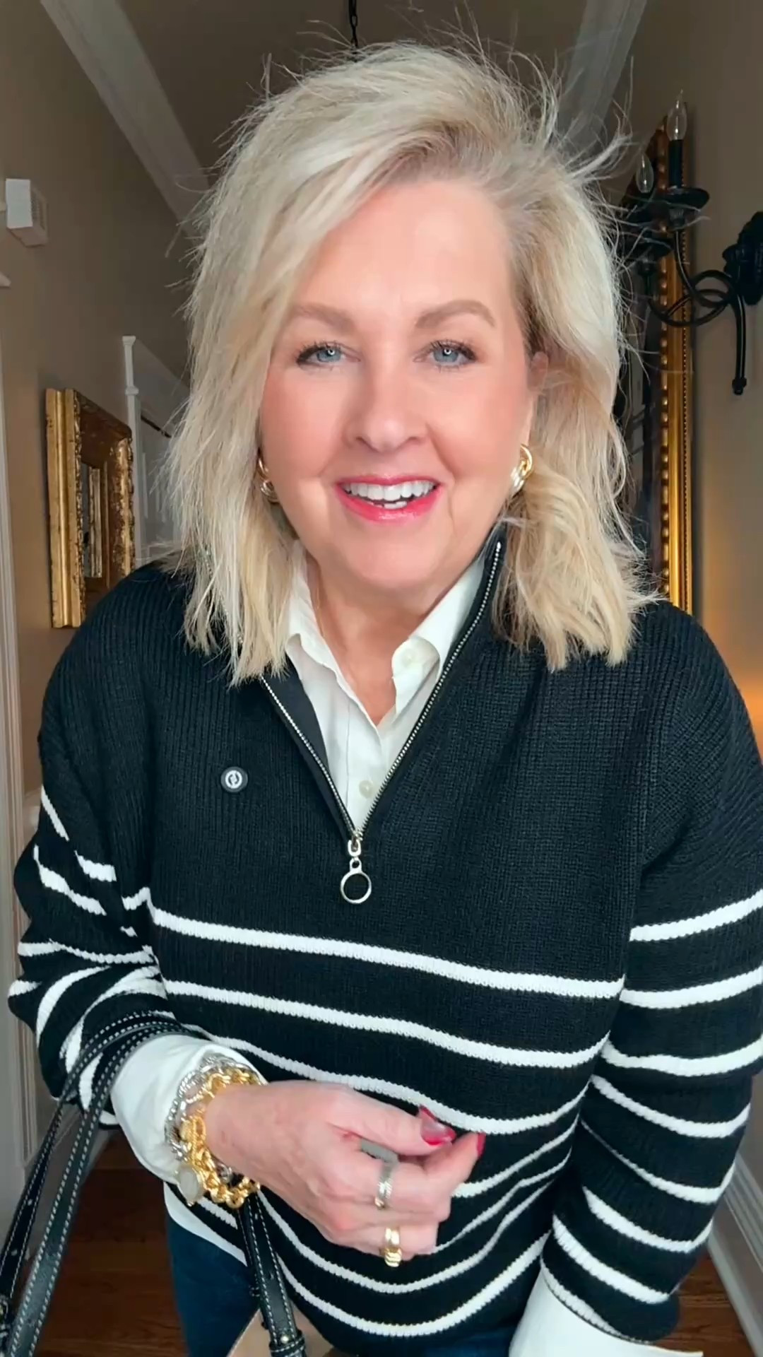 I love a classic black and white outfit! This 1/4 zip is a great mid to heavy weight sweater, and is perfect for layering or wearing alone  

#LTKootd #LTKOver40