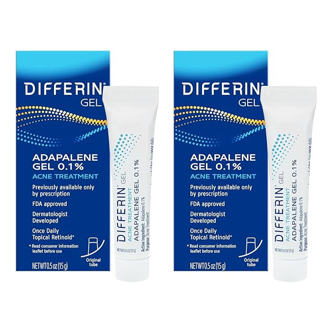 Differin Acne Treatment Gel, 60 Day Supply, Retinoid Treatment for Face with 0.1% Adapalene, Gent... | Amazon (US)