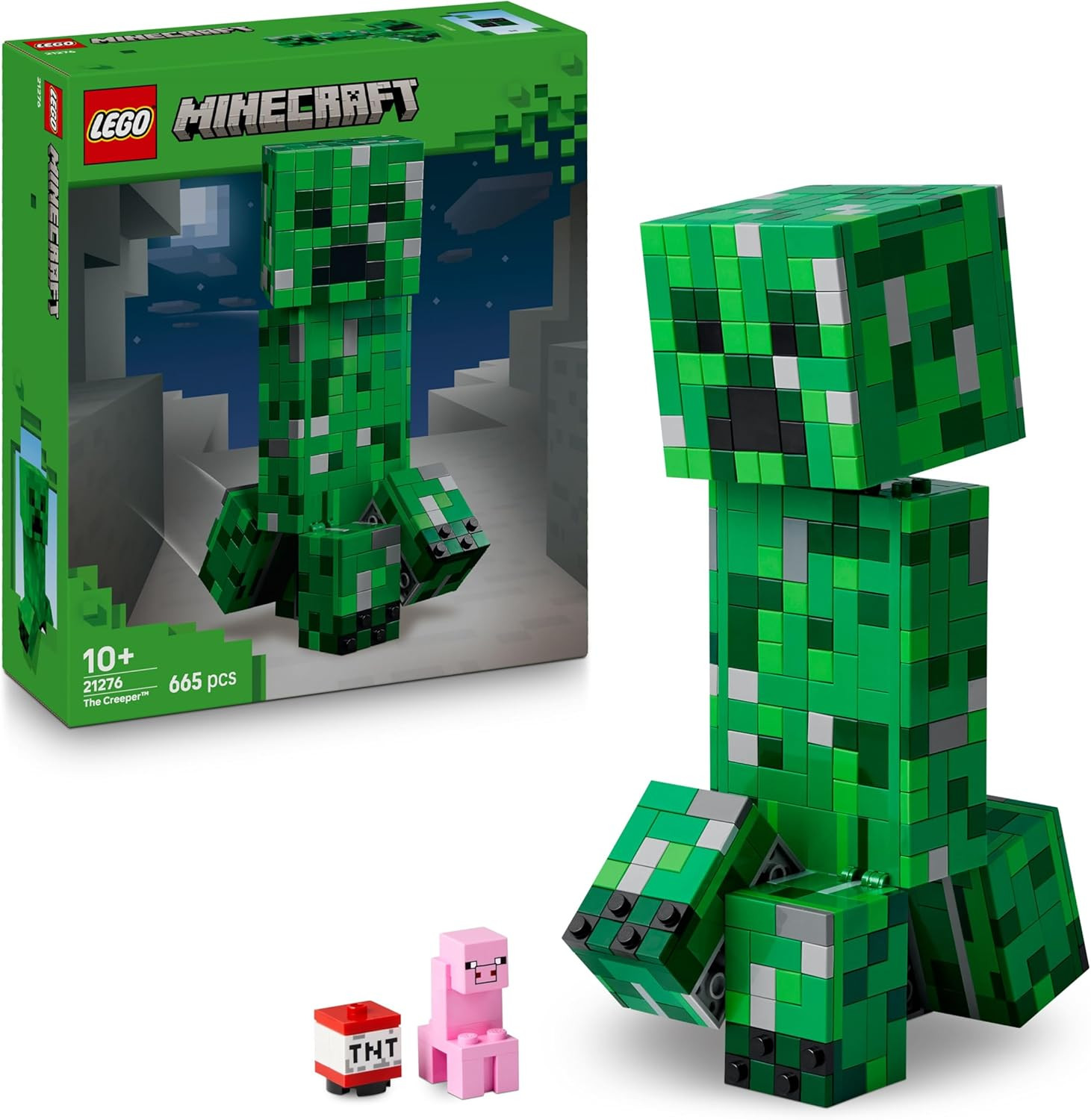 LEGO Minecraft The Creeper Toy - Posable Mob Figure incl. a Hidden Compartment with a Pig & TNT E... | Amazon (UK)