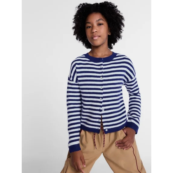 Weekend Academy Girls Button Front Cardigan with Long Sleeves, Sizes 4-18 | Walmart (US)