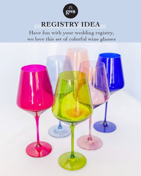 Add some color to your wedding registry 🌈 we LOVE this colorful stemware for everyday wine glasses 

#LTKParties #LTKWedding #LTKHome