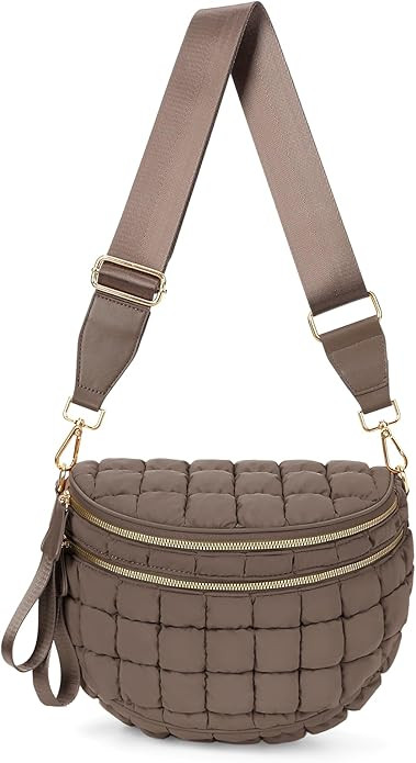Quilted Crossbody Bags for Women Puffer Bum Bag Fanny Pack Sling Purse Puffy Chest Bum Bag Nylon ... | Amazon (US)