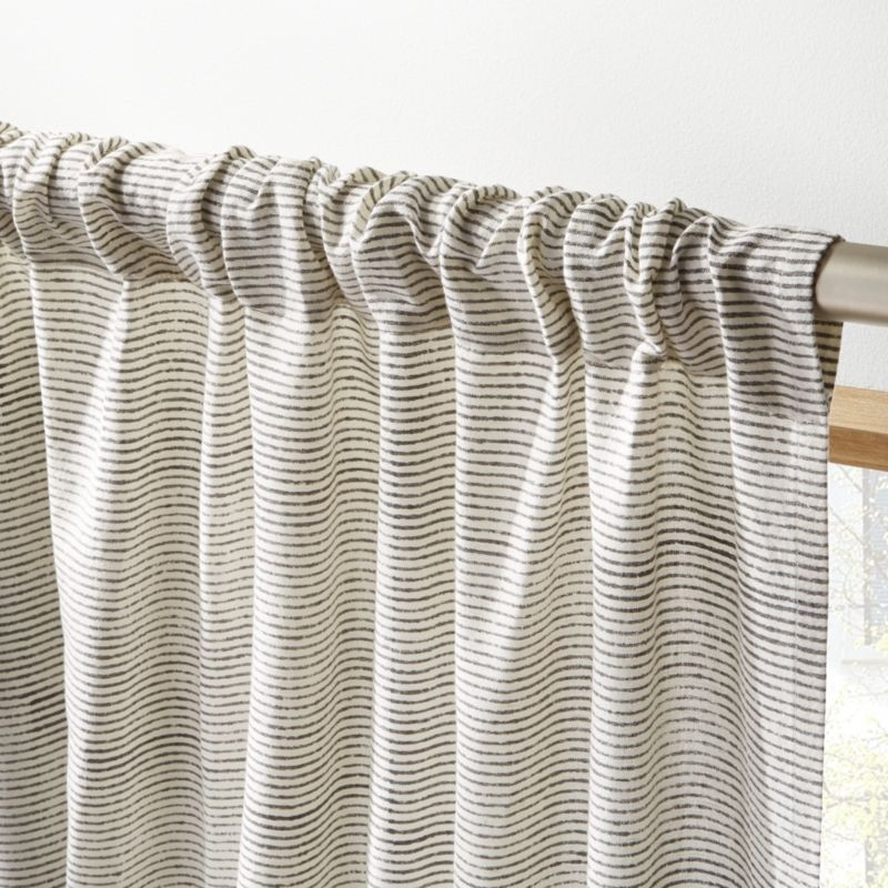 Block Printed Stripe Curtain Panel 48"x96" + Reviews | CB2 | CB2