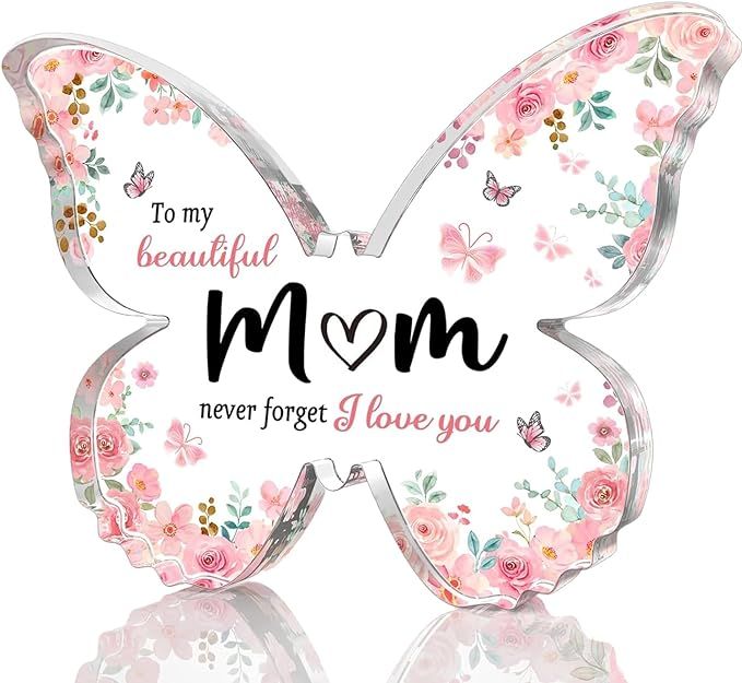 Gifts for Mom, Mothers Day Gifts for Mom, Mother's Day Gift Ideas, Acrylic Butterfly Engraved Pla... | Amazon (US)