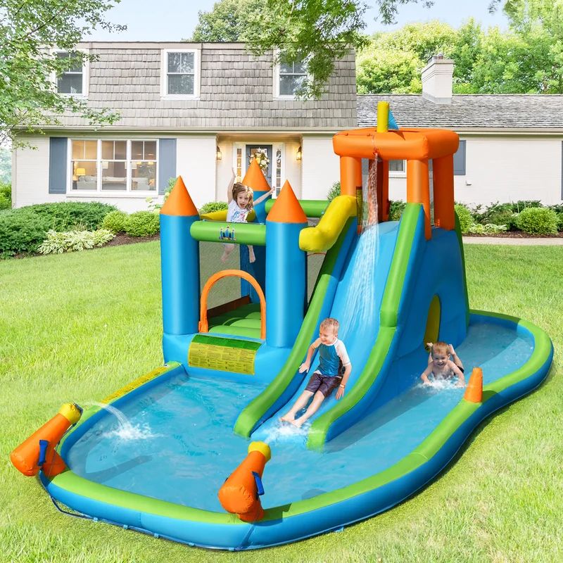 10.5' x 19.5' Bounce House with Water Slide and Air Blower | Wayfair North America