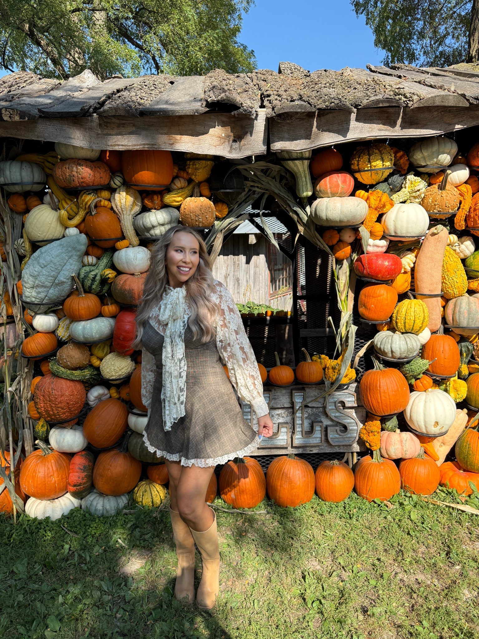 Fall outfit, fall plaid dress, pumpkin, patch, outfit, fashion pass, used code Ellery7 

#LTKFallSale