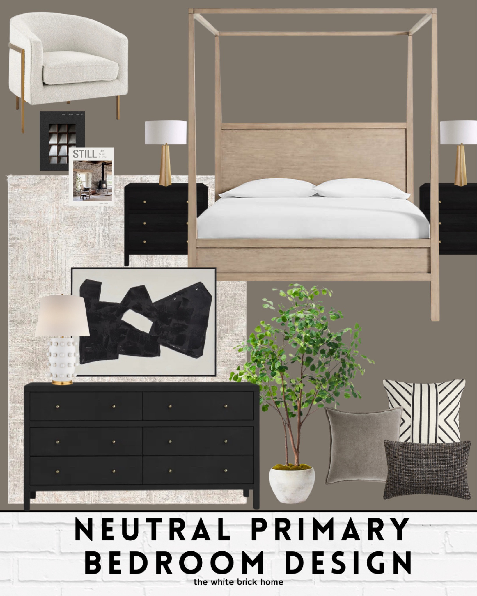 A great mix of high and low items for this bedroom - most of these items are easily purchased through Wayfair 🖤

Bedroom, bed, canopy bed, crate and barrel bed, Wayfair, Wayfair bedroom furniture, wayfair dresser, bedroom, bedroom ideas, bedroom layout, bedroom design, bedroom furniture, wall art, abstract wall art, dresser, faux tree, target faux tree, throw pillows, table lamp, chair, accent chair, living room seating, accent decor, home decor, home accessories, canopy bed, crate and barrel, Wayfair, Amazon, Target, primary bedroom, master bedroom, guest bedroom. 

#LTKHome #LTKStyleTip #LTKFindsUnder100