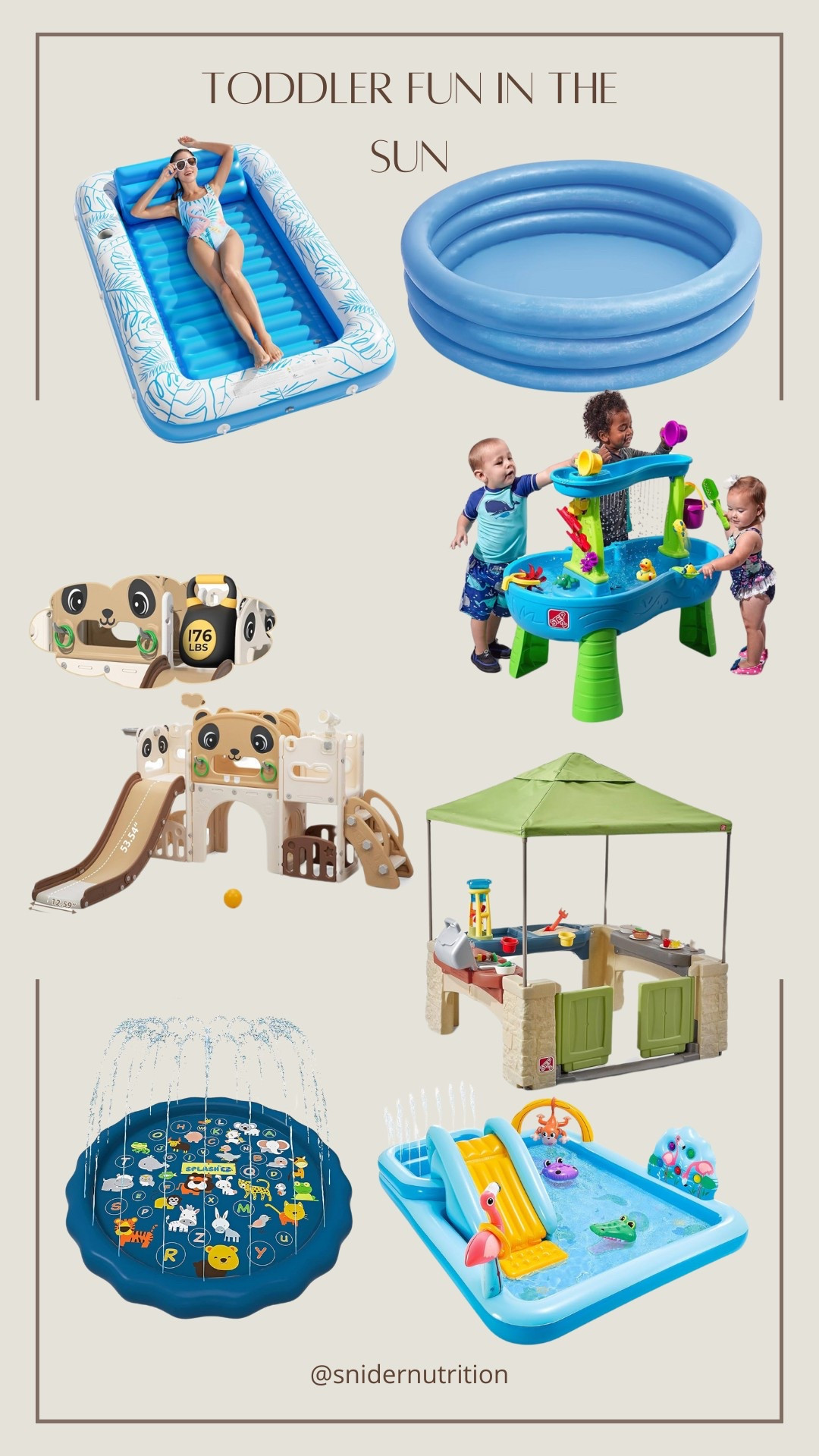 Backyard fun for toddlers (and mom)! As the weather gets nice, gotta have some fun things for the kiddos outside! 

Water table, blow up lounger, lounger pool, blow up pool, kiddy pool, toddler pool, indoor/outdoor playset, toddler playset, outdoor toddler tent, grill playset, splash pad, blow up pool and slide, toddler outdoor activities, toddler outside toys

#LTKFindsUnder100 #LTKKids #LTKFamily