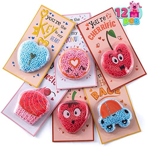 JOYIN 12 Pcs Valentine's Day Foam Squishy with Cards, Squishy Fun Foam Modeling Foam for Valentin... | Amazon (US)